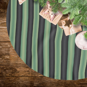 Jupon De Sapin En Polyester Brossé Style Vintage Olive Sage Vert noir 3D rayé