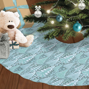 Jupon De Sapin En Polyester Brossé Stylisé Coastal Christmas Trees Motif#6 ID1009