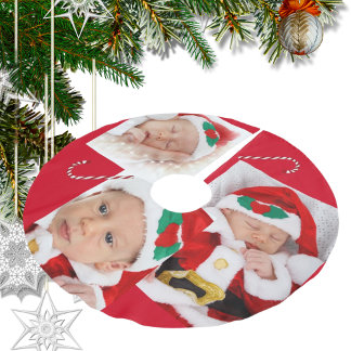 Jupon De Sapin En Polyester Brossé Sucre de canne bébé Votre famille personnalisée Ph