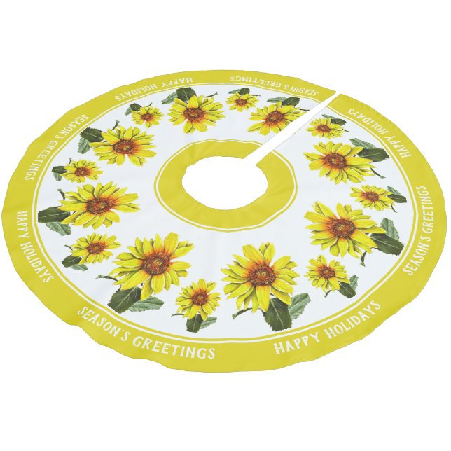 Jupon De Sapin En Polyester Brossé Sunflower Tree Skirt (Angle)