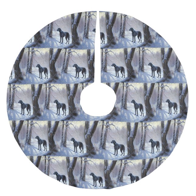 Jupon De Sapin En Polyester Brossé Super Danse Laisser Neige Noël (Devant)