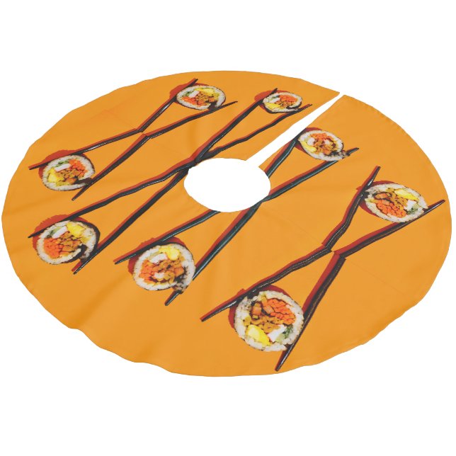 Jupon De Sapin En Polyester Brossé Sushi avec baguettes (Angle)