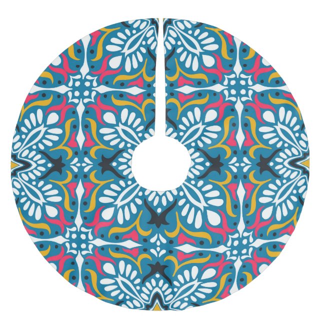 Jupon De Sapin En Polyester Brossé Talavera Mosaic : Papier Peint Multicultural Sans  (Devant)