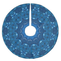 Tapis de noël décoratif bleu pour arbre