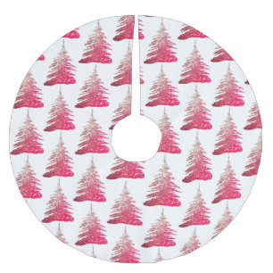 Jupon De Sapin En Polyester Brossé Tapis de Noël en paillettes roses pour arbre de No
