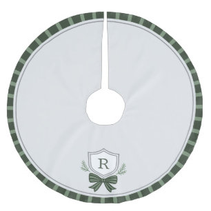 Jupon De Sapin En Polyester Brossé Tapis de Noël personnalisé avec monogramme et blas