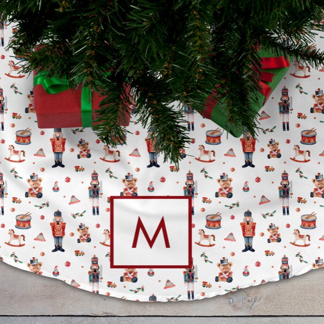 Jupon De Sapin En Polyester Brossé Tapis de Noël personnalisé pour arbre de Noël (Monogrammed Christmas Tree Skirt
)