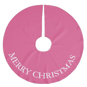 Jupon De Sapin En Polyester Brossé Tapis de Noël Rose Vibrant