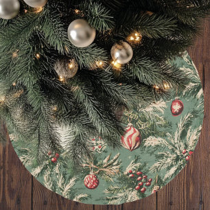 Jupon De Sapin En Polyester Brossé Tapis de Noël vintage pour arbre de Noël   Ornemen