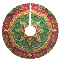 Tapis de pied d'arbre décoratif Rouge Or Vert