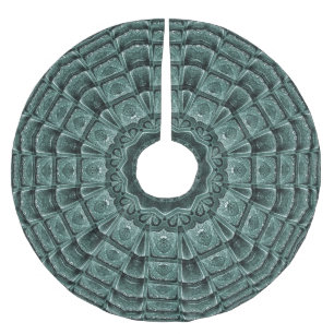 Jupon De Sapin En Polyester Brossé Tapis de pied d'arbre décoratif vert