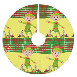 Jupon De Sapin En Polyester Brossé Tapis de pied de sapin de Noël