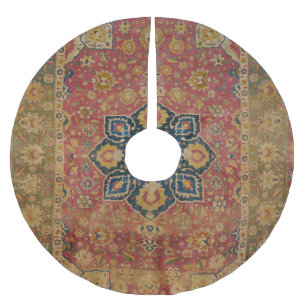 Jupon De Sapin En Polyester Brossé Tapis persan asiatique Kashan or rouge