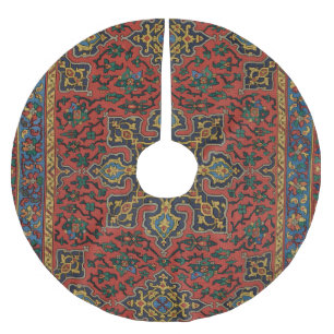 Jupon De Sapin En Polyester Brossé Tapis Perse Tapis Rouge Bleu classique