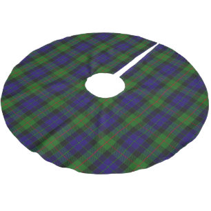 Jupon De Sapin En Polyester Brossé Tartan écossais de vert bleu de Gunn de clan