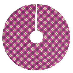 Jupon De Sapin En Polyester Brossé Tartan Pink violet À damiers