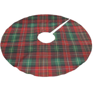Jupon De Sapin En Polyester Brossé Tartan rouge et vert