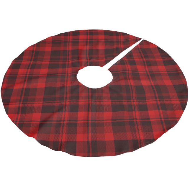 Jupon De Sapin En Polyester Brossé Tartan rouge rustique (Angle)