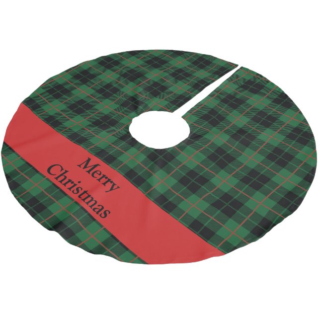 Jupon De Sapin En Polyester Brossé Tartan tacheté vert rouge noir (Angle)