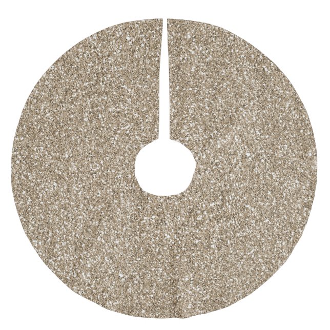 Jupon De Sapin En Polyester Brossé Teddy Bear Brown Gold Parties scintillant        (Devant)