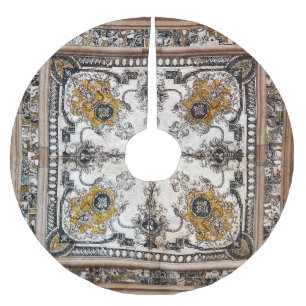 Jupon De Sapin En Polyester Brossé Texture de marbre arabesque Patchwork Vintage