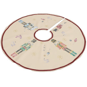 Jupon De Sapin En Polyester Brossé Thème de Noël Casse-Noisettes à l'aquarelle
