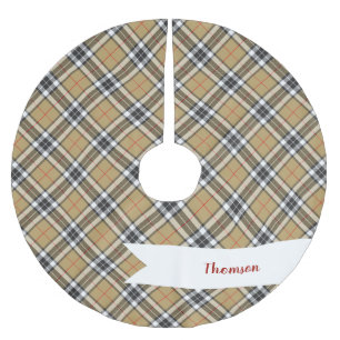 Jupon De Sapin En Polyester Brossé Thomson Camel Tartan Plaid Family Mode Motif