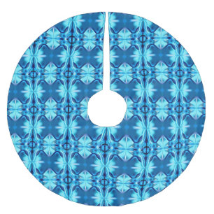 Jupon De Sapin En Polyester Brossé Tie Dye Motif en Indigo et Ice Blue