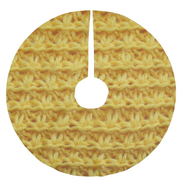 Jupon De Sapin En Polyester Brossé Tissu tricoté jaune : texture rayée. (Devant)