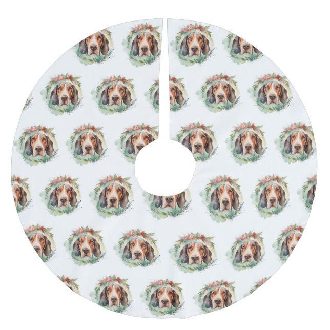 Jupon De Sapin En Polyester Brossé Treeing Walker Christmas Wreath Festive Pup (Devant)