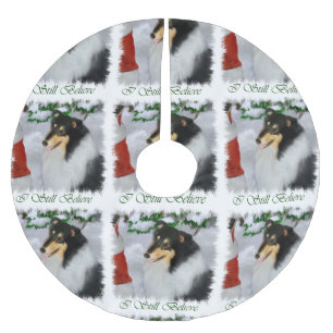 Jupon De Sapin En Polyester Brossé Tri couleur Collie Noël