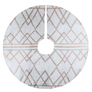 Jupon De Sapin En Polyester Brossé Triangles géométriques d'or rose moderne chic de