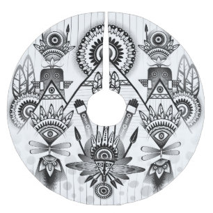 Jupon De Sapin En Polyester Brossé Tribal autochtone Abstrait