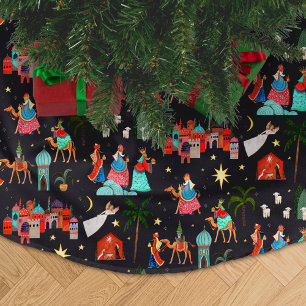 Jupon De Sapin En Polyester Brossé Trois hommes sages Noël