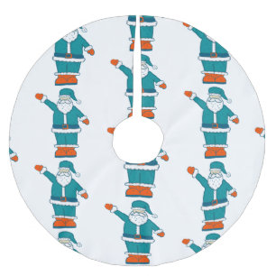 Jupon De Sapin En Polyester Brossé turquoise bleu orange noël santa claus