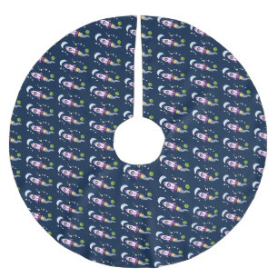 Jupon De Sapin En Polyester Brossé Un adorable vaisseau-fusée dans l'espace dessin an