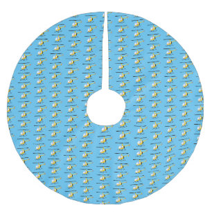 Jupon De Sapin En Polyester Brossé Un joli hélicoptère de dessin animé jaune