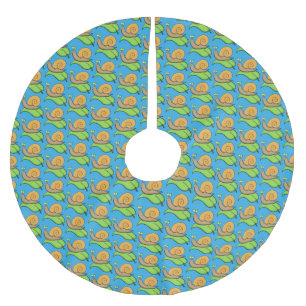 Jupon De Sapin En Polyester Brossé Un mignon escargot heureux sur une illustration d'
