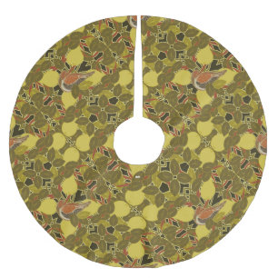 Jupon De Sapin En Polyester Brossé Une perdrix dans un arbre à poires Noël