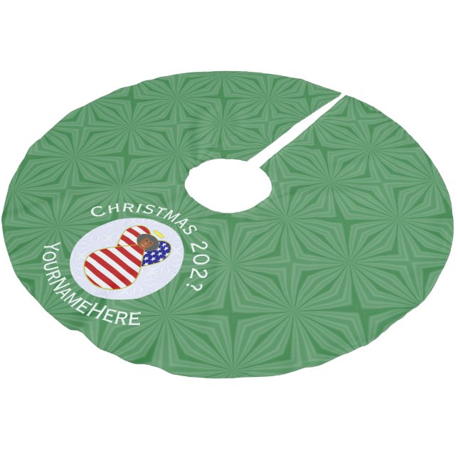 Jupon De Sapin En Polyester Brossé USA Black Angel Noël drapeau personnalisé (Angle)