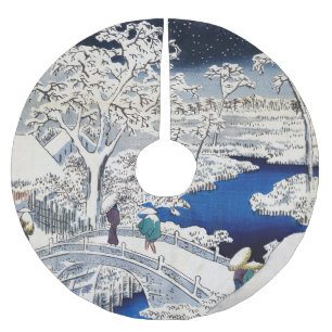 Jupon De Sapin En Polyester Brossé Utagawa Hiroshige - Pont des tambours à Meguro