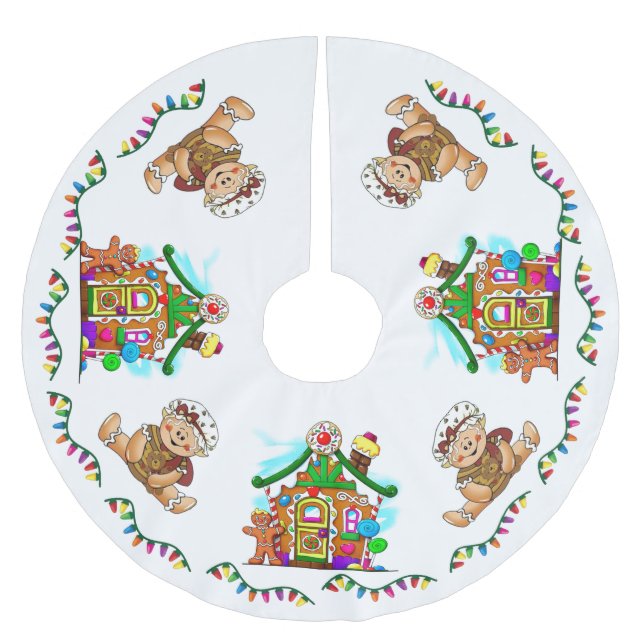 JUPON DE SAPIN EN POLYESTER BROSSÉ "VACANCES DE PAIN D'ÉPICE " (Devant)