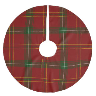 Jupon De Sapin En Polyester Brossé Vacances Rouge Tartan Noël Plaid