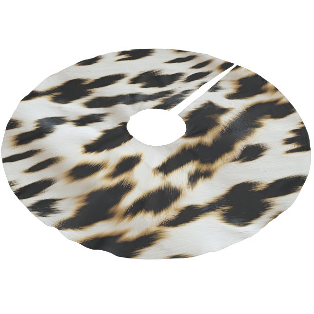 Jupon De Sapin En Polyester Brossé Vache blanche noire (Angle)