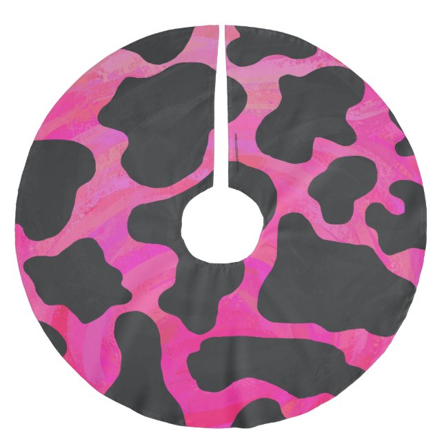 Jupon De Sapin En Polyester Brossé Vache rose chaud et noir (Devant)