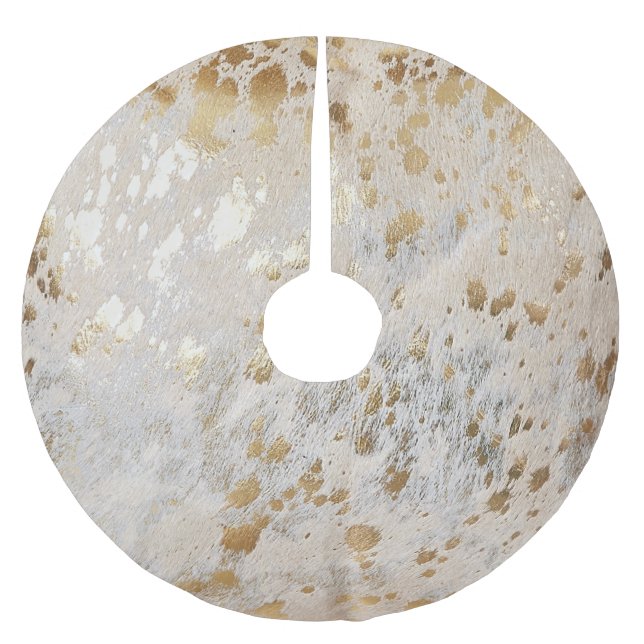 Jupon De Sapin En Polyester Brossé Vachette d'or Imprimer Métallurgique Noël occident (Devant)