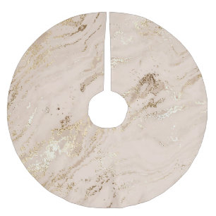 Jupon De Sapin En Polyester Brossé Vagues d'or : Marbre Abstrait
