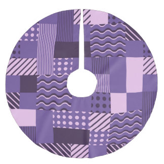 Jupon De Sapin En Polyester Brossé Vagues Points Gris : Moderne Sans Fil.