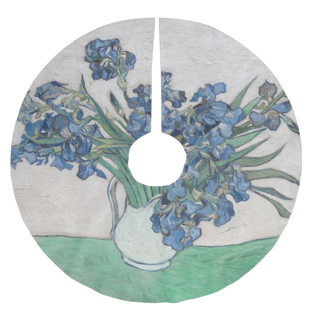 Jupon De Sapin En Polyester Brossé Van Gogh Iris Vase Peinture Impressionnisme (Devant)