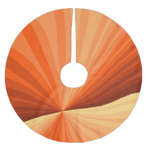 Jupon De Sapin En Polyester Brossé Vanille rouge orange Abstraite moderne Fractale gr